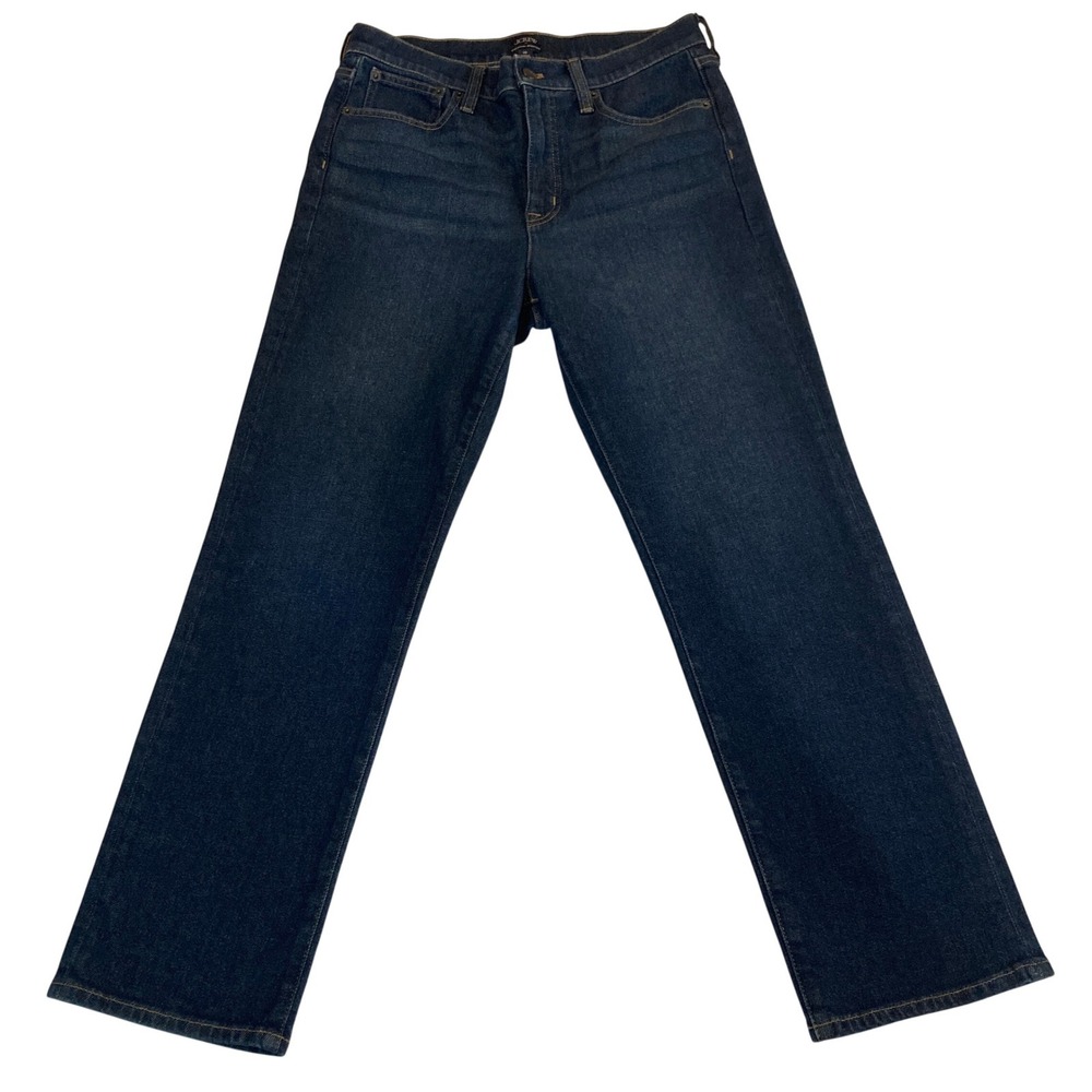 J.Crew Jeans Women 28 Essential Straight Stretch Jeans Dark Blue Wash CL206 FA25